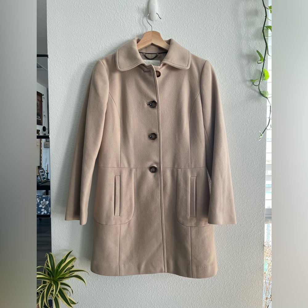Banana Republic Classic Beige Trench Wool Blend Coat (S)